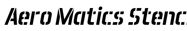 Aero Matics Stencil font preview